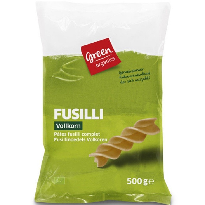 Spirale (fusilli) din grau dur integral bio 500g Green Organics