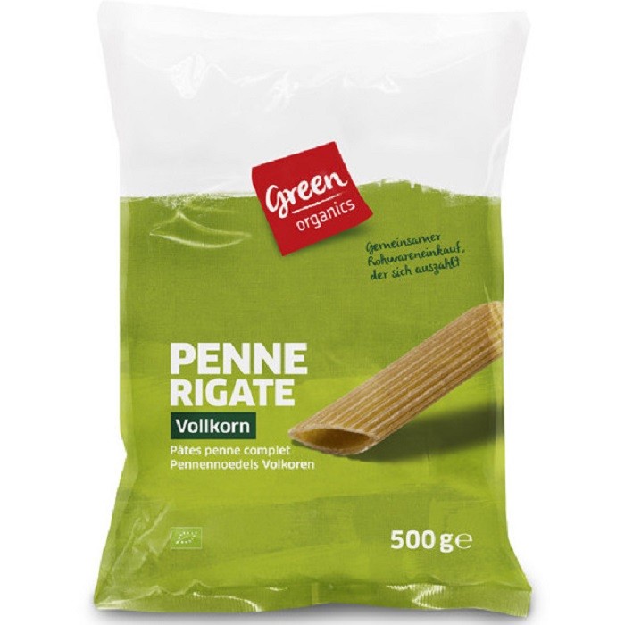 Penne din grau dur integral bio 500g Green Organics