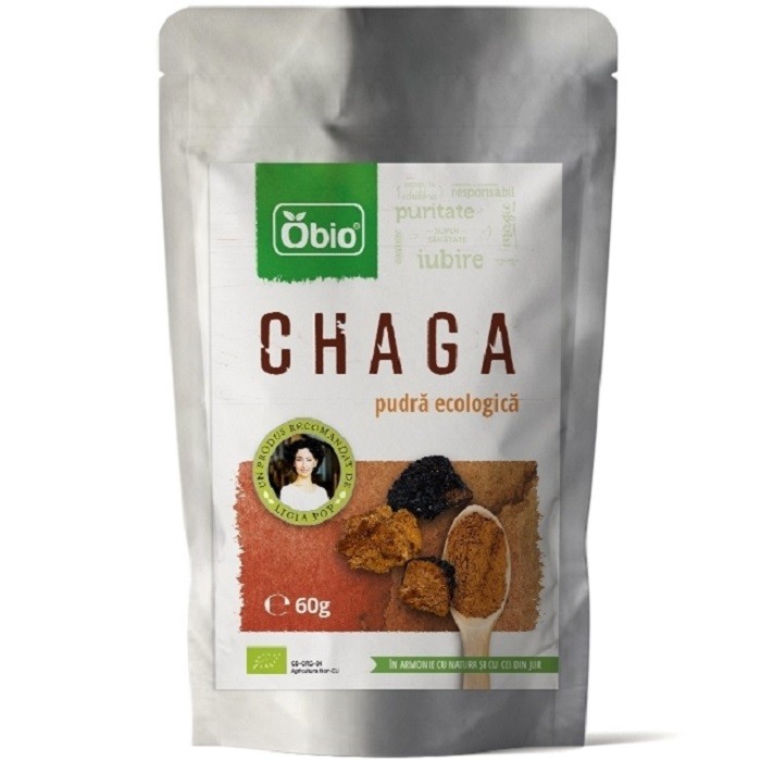 Chaga pulbere bio 60g Obio