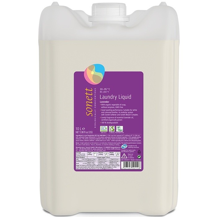 Detergent ecologic lichid pt rufe albe si colorate cu lavanda 10L Sonett