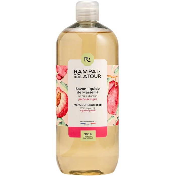 Sapun lichid de Marsilia cu piersica bio 1000ml Rampal Latour