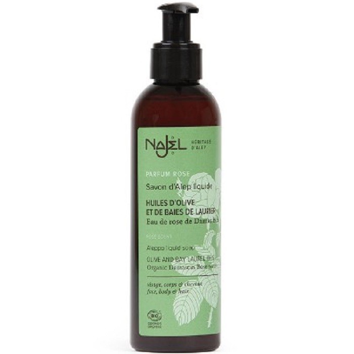 Sapun de Alep lichid bio cu trandafir de Damasc 200ml Najel