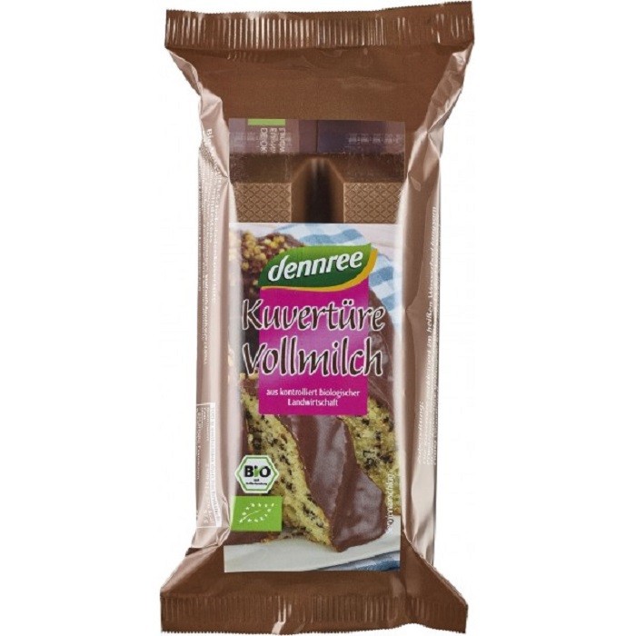 Ciocolata cu lapte cuvertura (pentru menaj) bio 150g Dennree