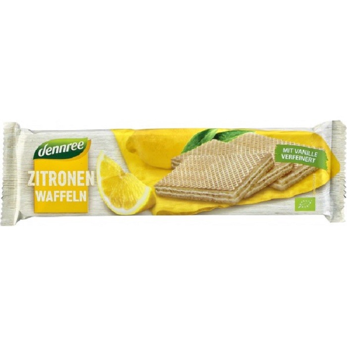 Napolitane cu crema de lamaie bio 125g Dennree