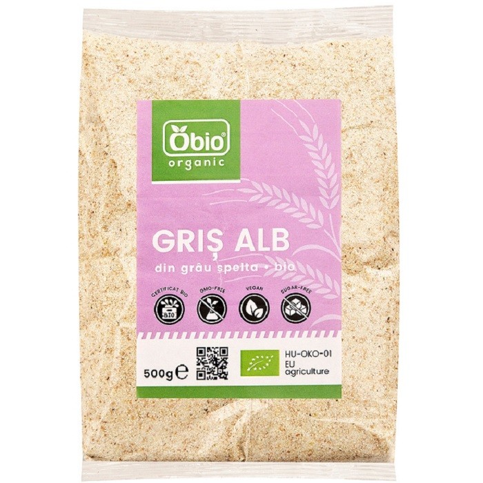 Gris alb din grau spelta bio 500g Obio