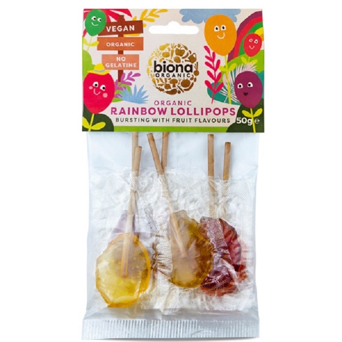 Acadele rainbow bio, fara zahar, vegan 6 buc Biona