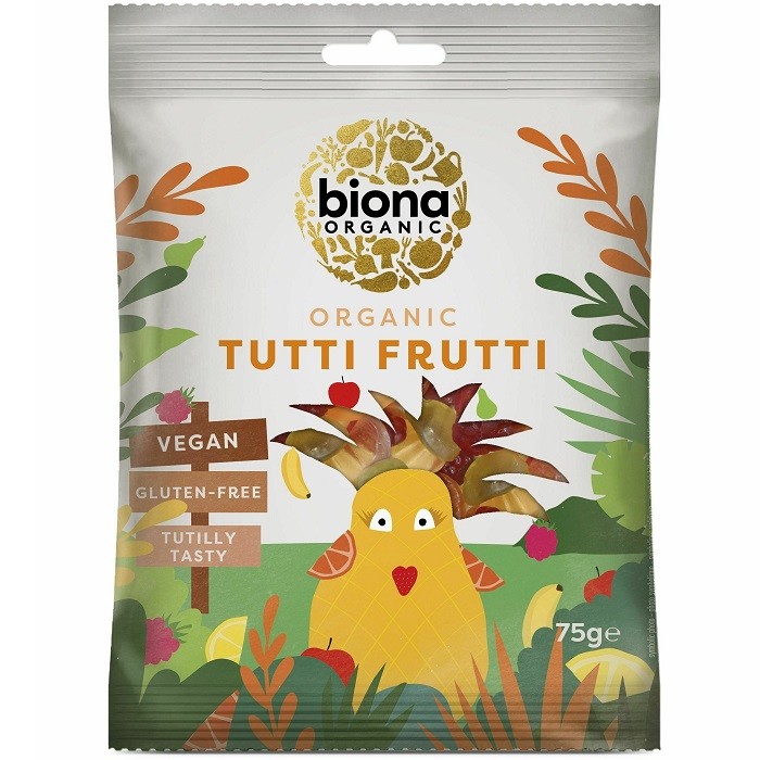 Jeleuri Tutti Frutti bio vegan, fara gluten 75g Biona