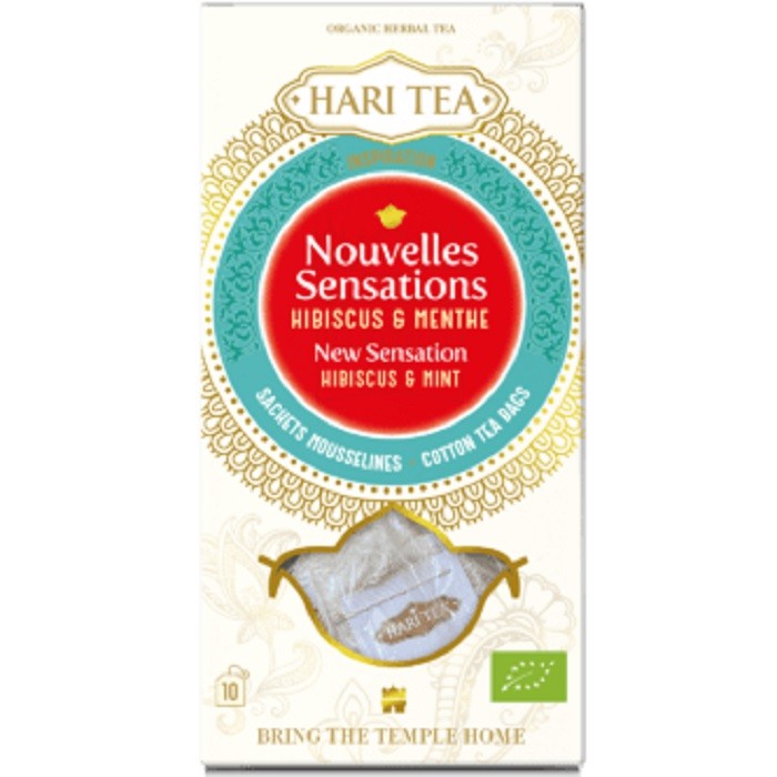 Ceai premium cu hibiscus si menta bio Tea New Sensation 10 plicuri Hari Tea