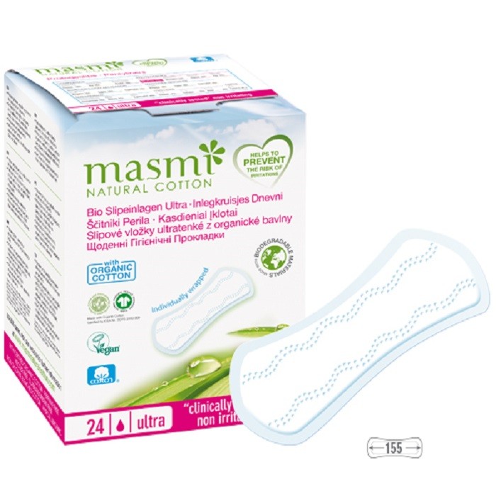 Absorbante zilnice din bumbac organic, ambalate individual 24buc Masmi