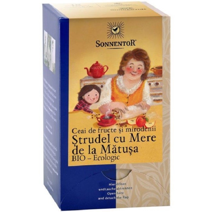 Ceai Strudel cu mere de la Matusa, bio 18 plicuri Sonnentor