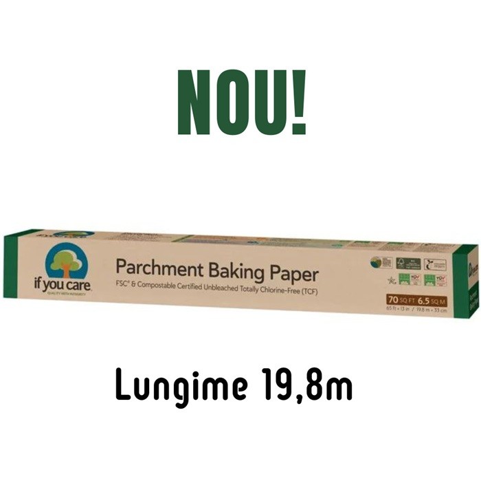 Hartie de copt ecologica rola, nealbita, fara clor 19,8m * 33cm If You Care