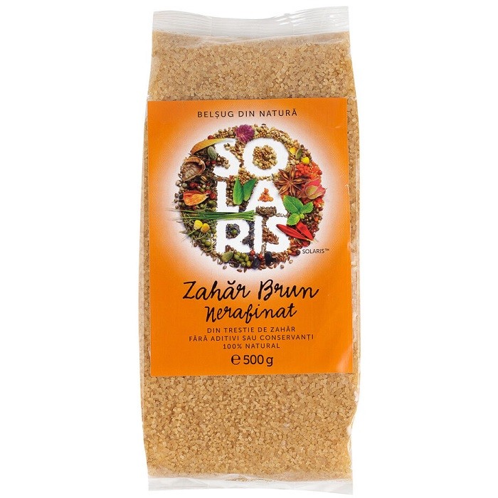 Zahar brun nerafinat de trestie 500g Solaris Plant