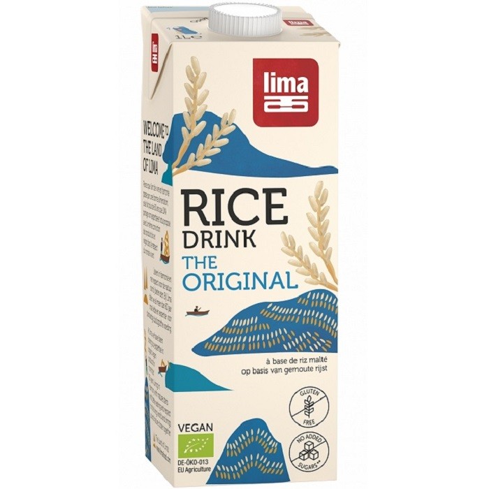 Bautura vegetala de orez Original bio, fara gluten, fara zahar 1L Lima