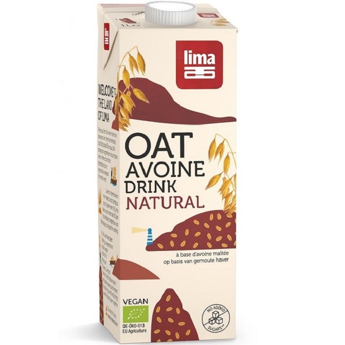 Bautura vegetala de ovaz bio vegan, fara zahar 1 litru Lima