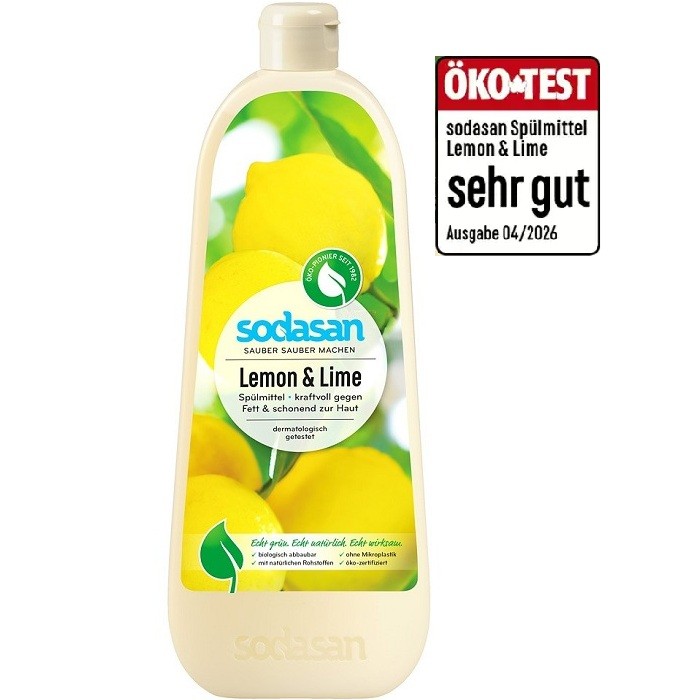 Detergent lichid de vase cu lamaie si lime bio 1 litru Sodasan