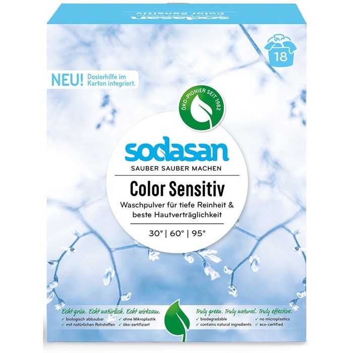 Detergent pudra pentru rufe colorate Sensitiv (hipoalergen) 1.01 Kg Sodasan