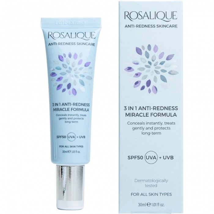 Crema Fond de ten (anti-roseata, cuperoza) 3 in 1 cu Spf 50 Rosalique 30 ml
