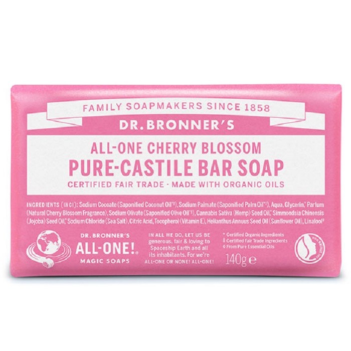 Sapun organic de Castilia cu flori de cires 140g Dr Bronner