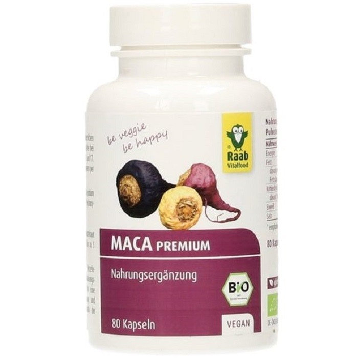 Maca Premium bio 500mg, 80 capsule vegane Raab Vitalfood
