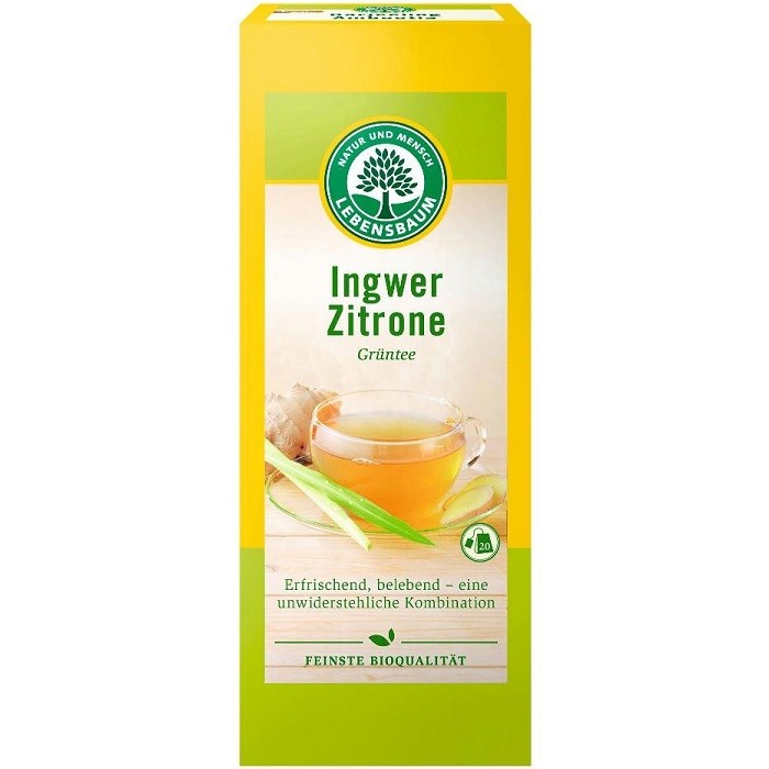 Ceai verde cu ghimbir si lamaie bio 20 plicuri Lebensbaum