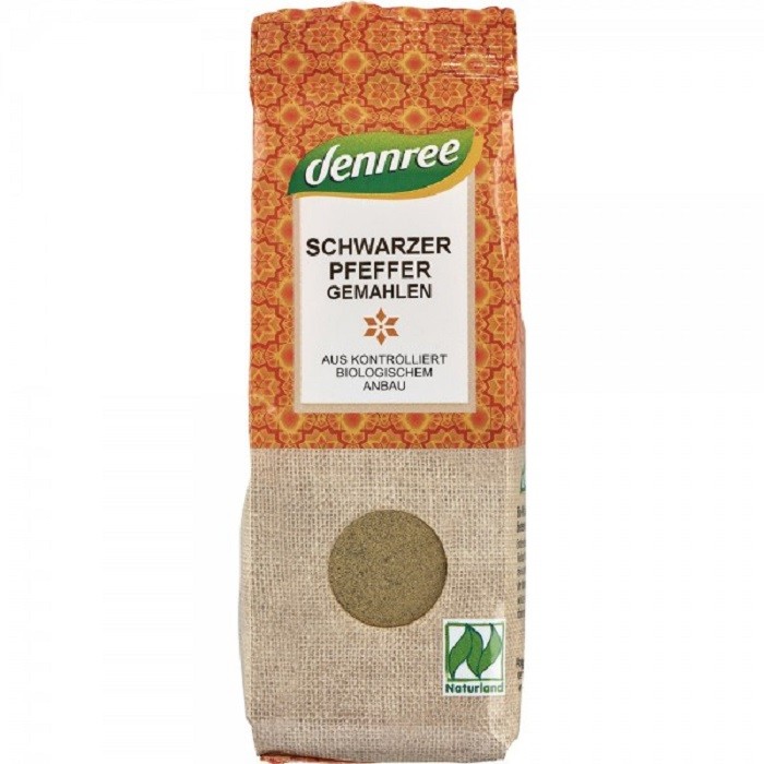 Piper negru macinat bio 65g Dennree