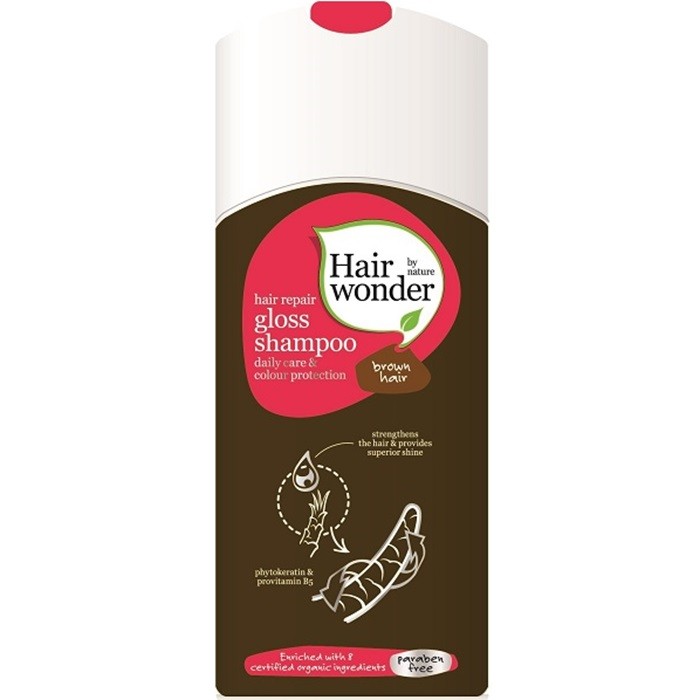 Sampon Gloss pentru parul saten / castaniu 200ml Hairwonder