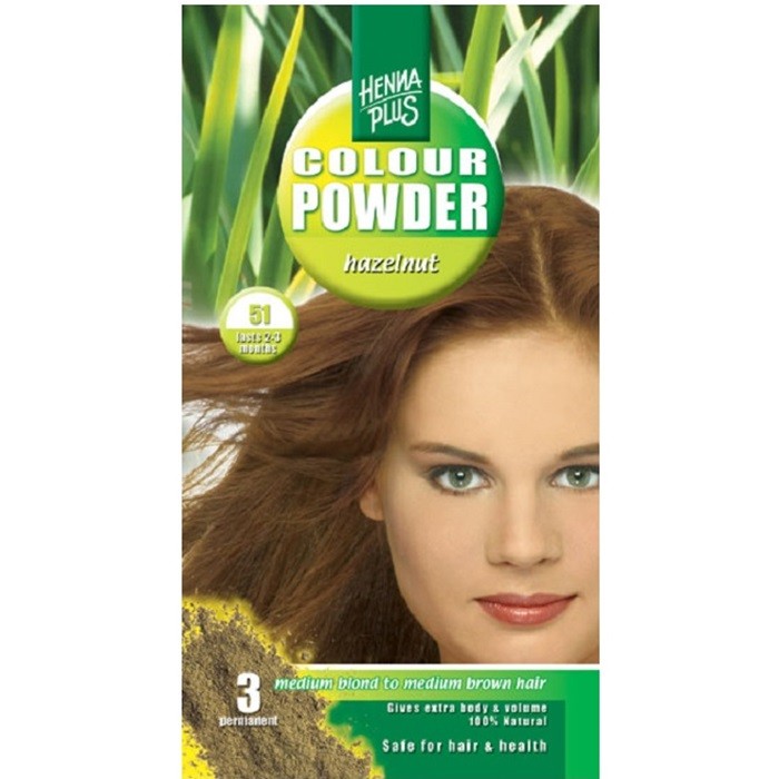 Pudra Henna Colour Powder Hazelnut 51 HennaPlus 100g