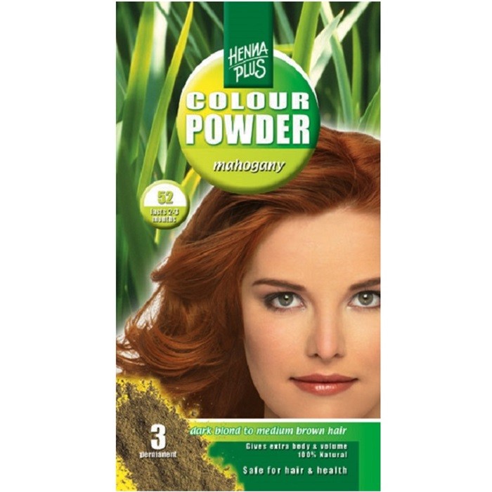 Pudra Henna Colour Powder Mahogany 52 HennaPlus 100g