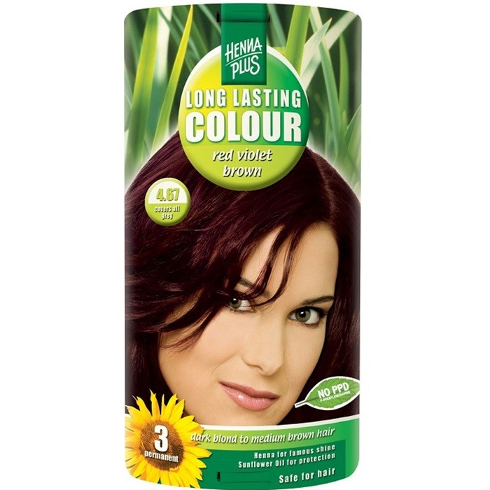 Vopsea de par Long Lasting Colour Red Violet Brown 4.67 HennaPlus