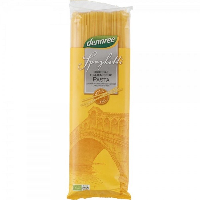 Spaghetti din porumb si orez bio, fara gluten 500g Dennree