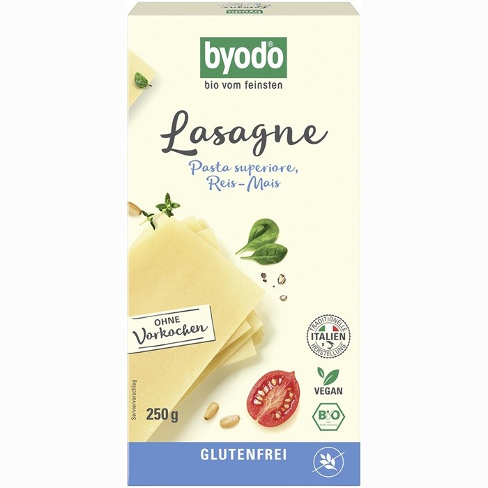 Lasagna din porumb si orez bio, fara gluten 250g Byodo