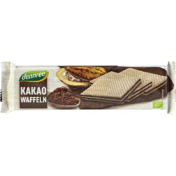 Napolitane cu crema de cacao bio 125g Dennree