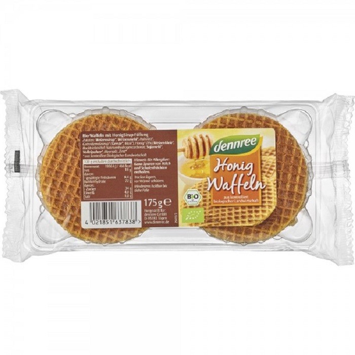 Vafe cu miere bio 175g Dennree
