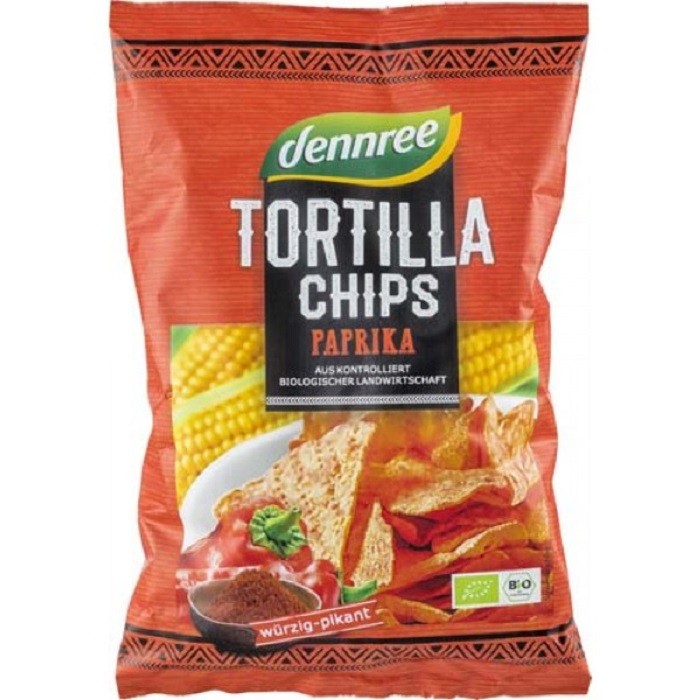 Tortilla chips cu ardei bio 125g Dennree