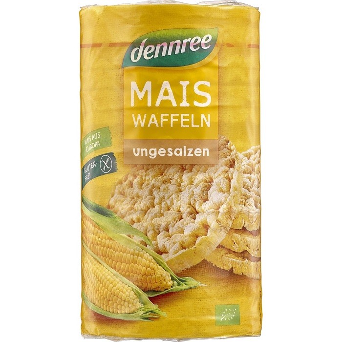 Rondele din porumb expandat fara sare bio, fara gluten 120g Dennree