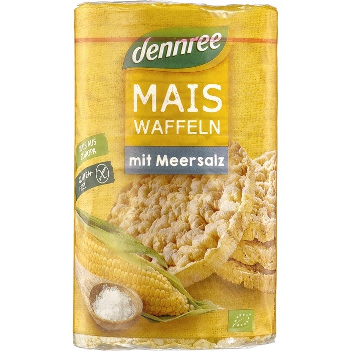 Rondele din porumb expandat cu sare bio, fara gluten 120g Dennree