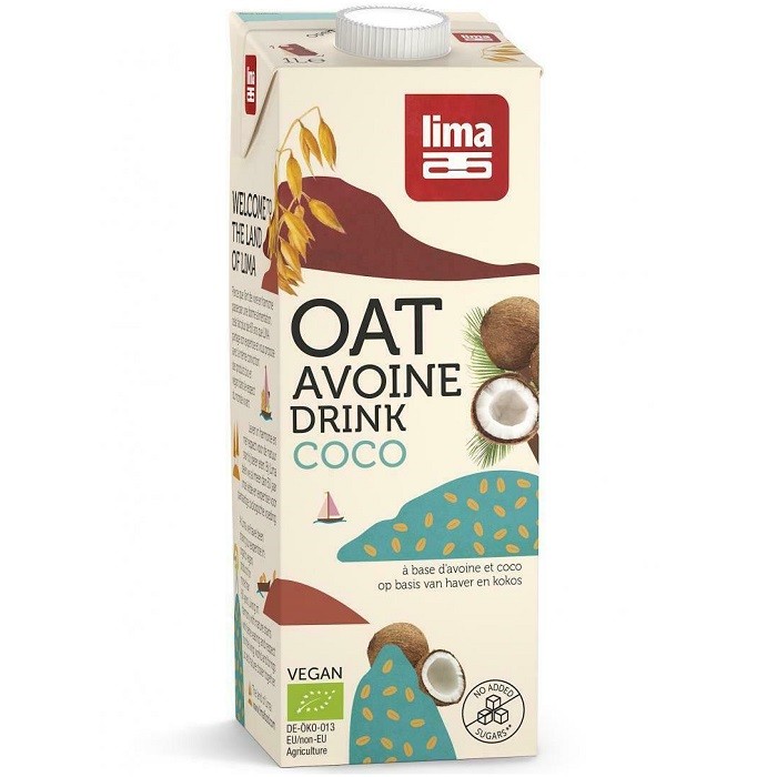 Bautura vegetala de ovaz cu cocos bio vegan, fara zahar 1L Lima