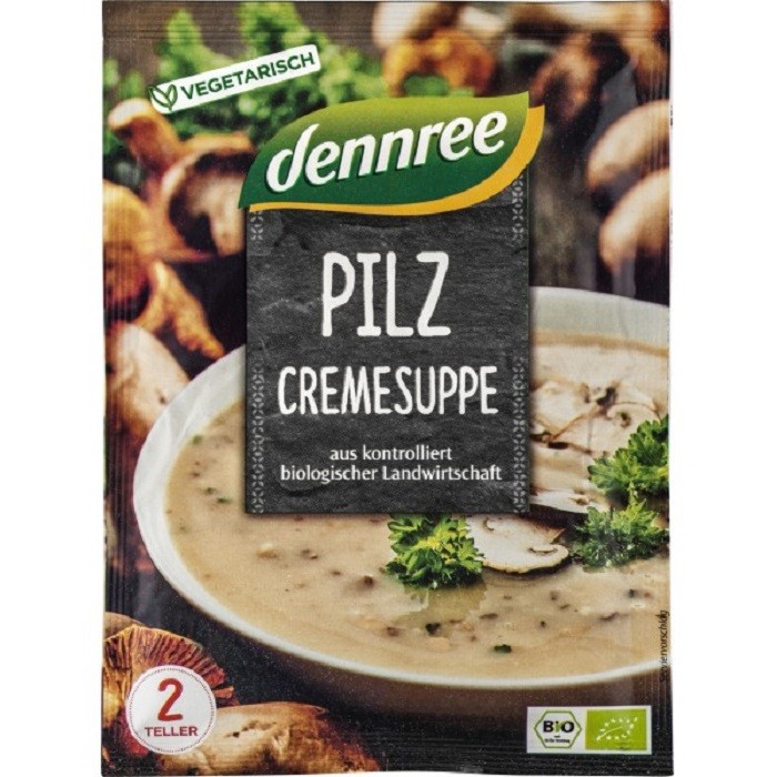 Supa crema de ciuperci bio, la plic 50g Dennree