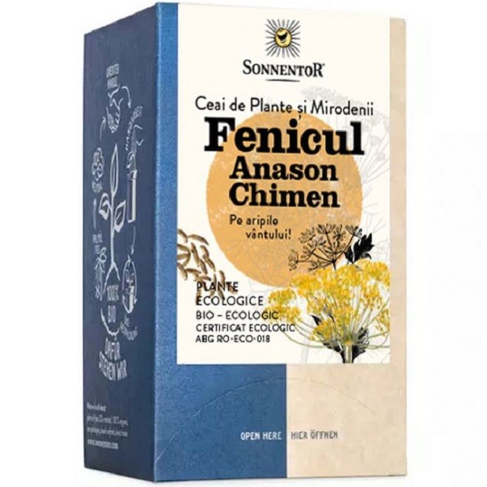 Ceai de fenicul, anason si chimen bio 18 plicuri Sonnentor