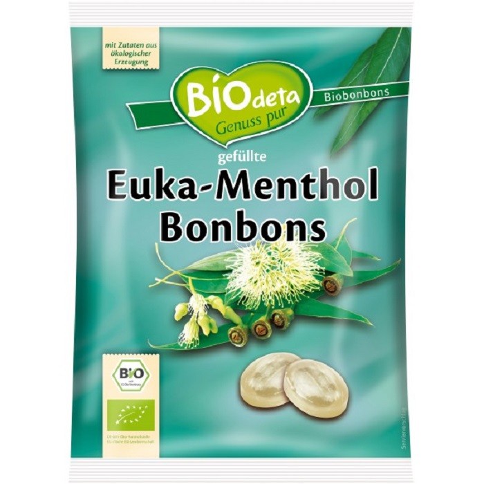 Bomboane cu eucalipt si mentol bio 75g BioDeta