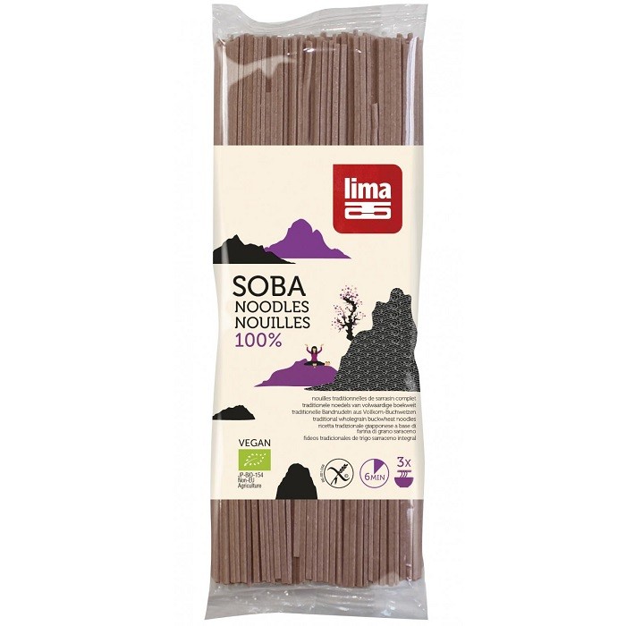 Taitei japonezi Soba din hrisca 100% bio, vegan, fara gluten 200g Lima