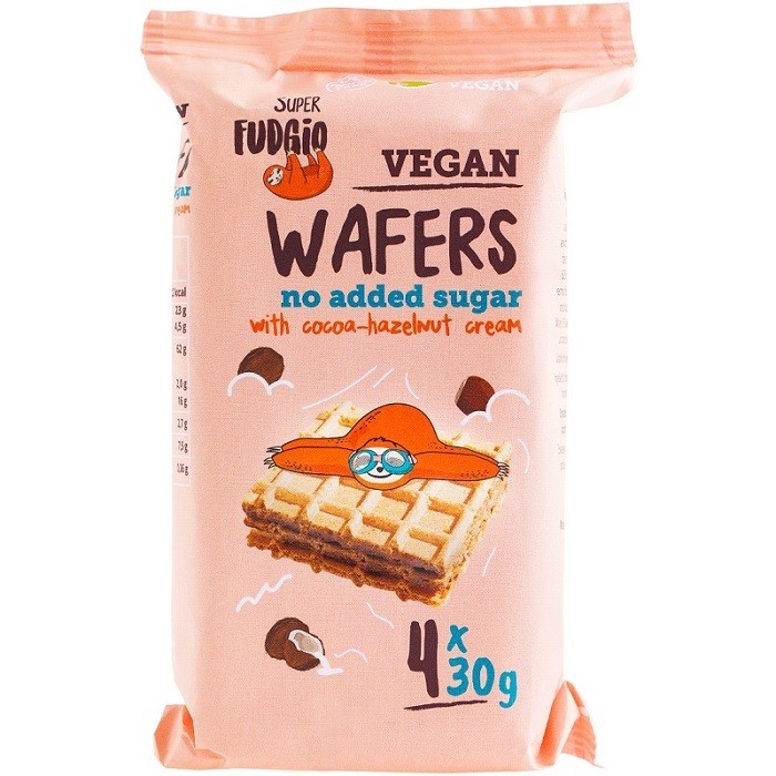 Napolitane cu cacao si alune de padure bio 120g Super Fudgio