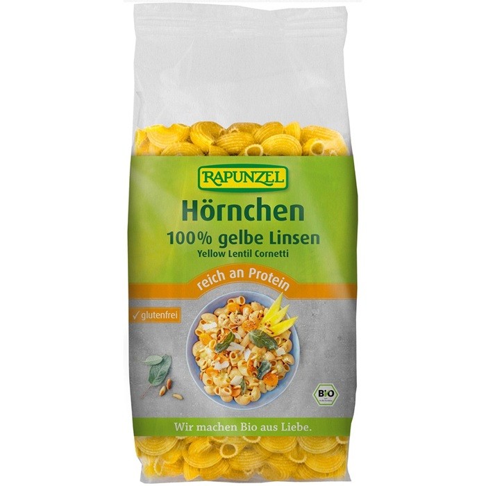 Macaroane din linte galbena bio, fara gluten 300g Rapunzel