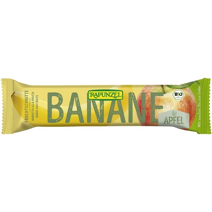 Baton de fructe cu banana si mar, bio vegan 40g Rapunzel