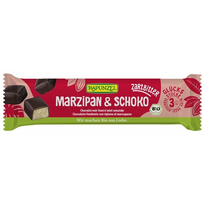Baton de martipan cu glazura amaruie bio 40g Rapunzel