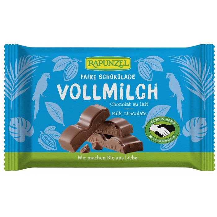 Ciocolata Cristalino cu lapte integral bio 100g Rapunzel