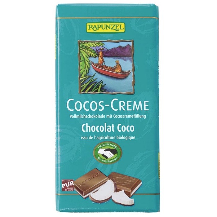Ciocolata cu crema de cocos bio 100g Rapunzel