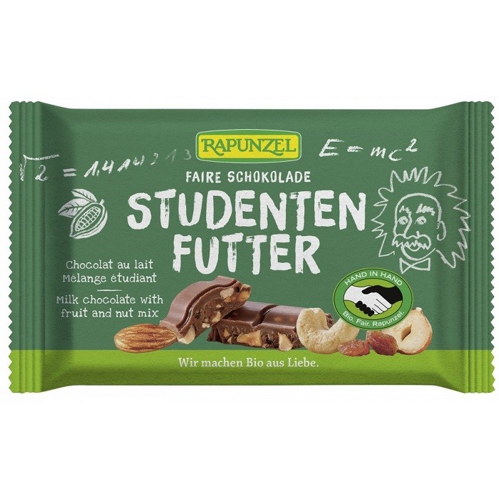 Ciocolata cu mix de fructe si alune bio 100g Rapunzel