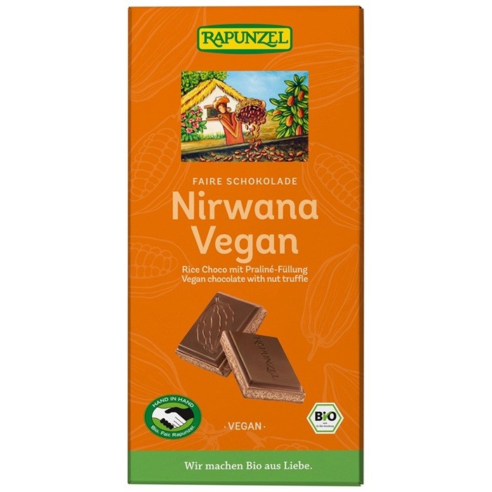 Ciocolata Nirwana cu alune, bio vegana 100g Rapunzel