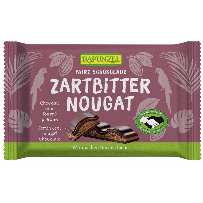 Ciocolata Nougat amaruie cu 50% cacao, bio 100g Rapunzel